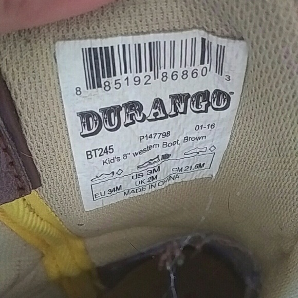 Durango Western Kids sz3M Boots Brown - Picture 2 of 8